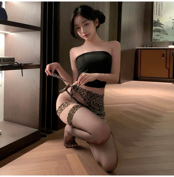 FEE ET MOI - Sexy Secretary Temptation Leopard Print Set